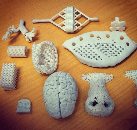 An array of 3D medical devices.