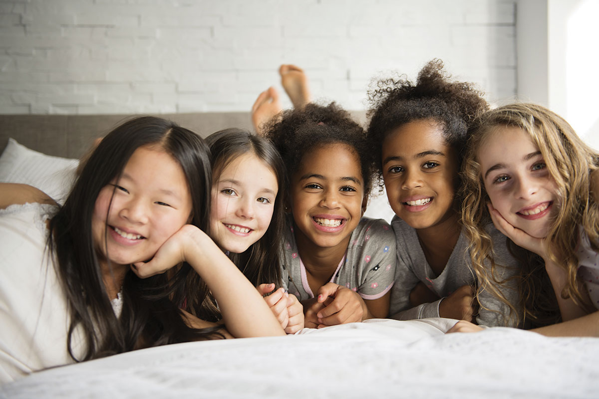 stock image of teen girls